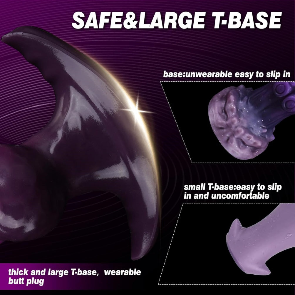 Domlust Inflatable Knotted Dildo – Purple Silicone Dog Knot | Pump-Controlled Expansion Fetish Toy