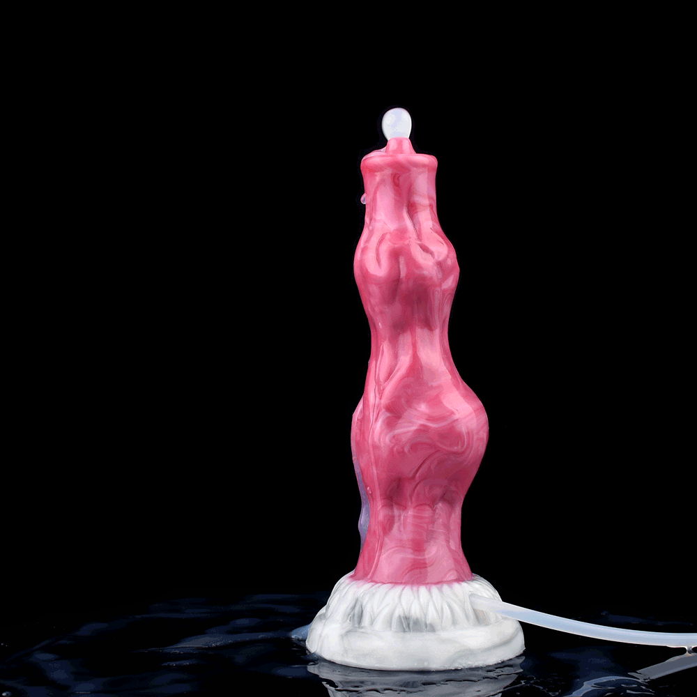 Knot-Style Squirting Dildo with Bulb Pump – Silicone Enema & Cleansing Toy