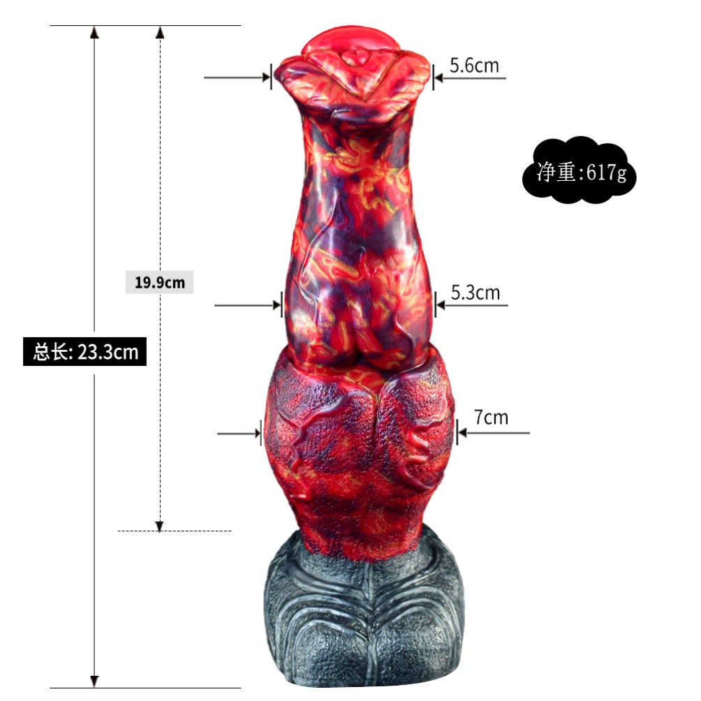 Domlust Fire Dragon – Knotted Monster Dildo in Premium Body-Safe Silicone