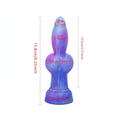 Domlust Iridescent Dog Knot Dildo – Platinum Silicone Fantasy Knotting Suction Cup Sex Toy