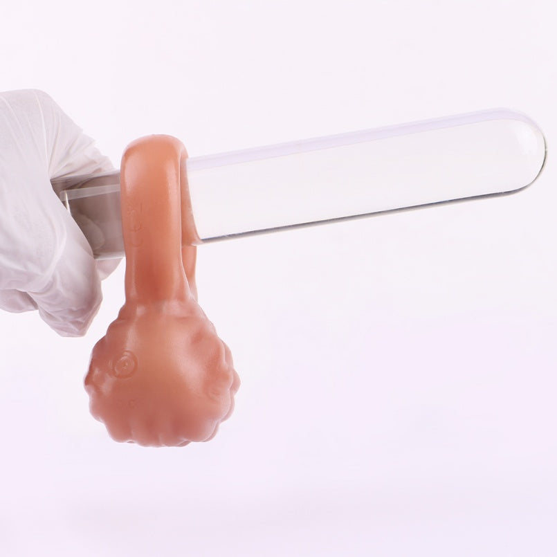 Flesh-Toned Silicone Fantasy Cock Ring – Ejaculation Control Testicle Tool for Prolonged Performance