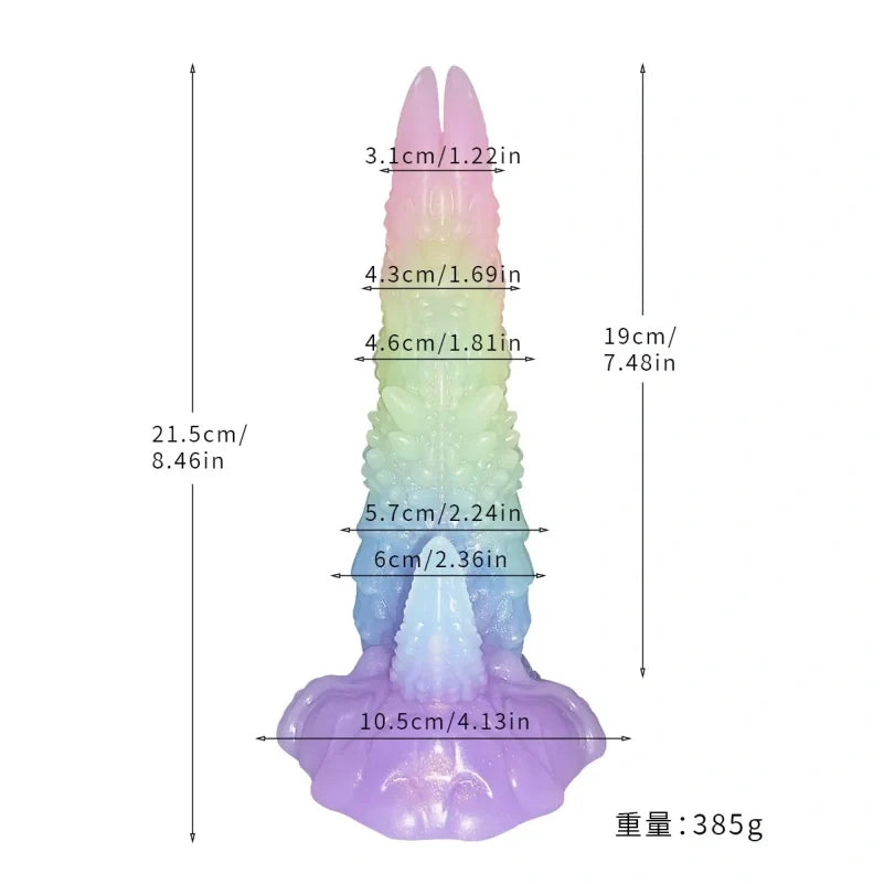 Colorful Tentacle Dildo | Platinum Silicone Alien Monster Dildo with Suction Cup for Fetish Fantasy Play – Domlust
