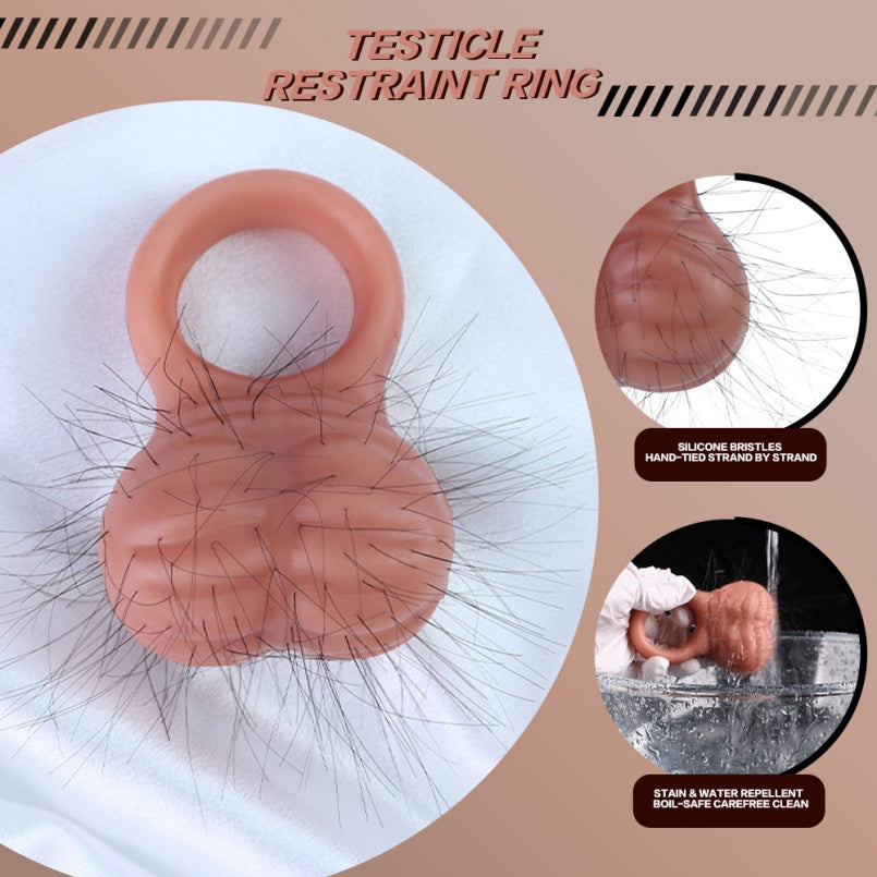 Flesh-Toned Silicone Fantasy Cock Ring – Ejaculation Control Testicle Tool for Prolonged Performance