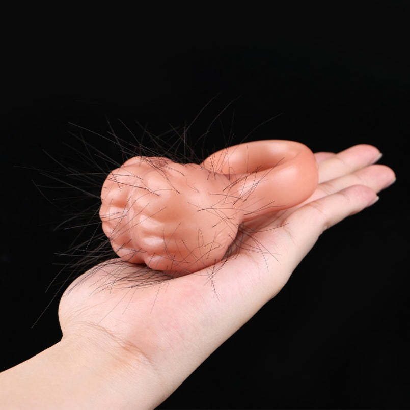 Flesh-Toned Silicone Fantasy Cock Ring – Ejaculation Control Testicle Tool for Prolonged Performance