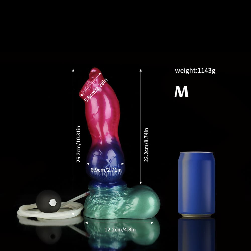 Gun-Dog-Gradient-Purple-Green-Knot-Dildo-Silicone-Ejaculating-Fantasy-Dildo