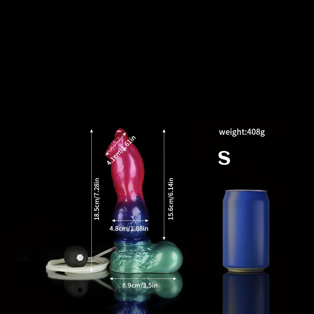 Gun-Dog-Gradient-Purple-Green-Knot-Dildo-Silicone-Ejaculating-Fantasy-Dildo