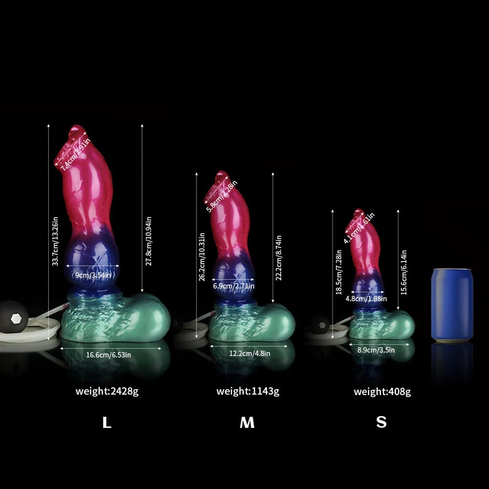 Gun-Dog-Gradient-Purple-Green-Knot-Dildo-Silicone-Ejaculating-Fantasy-Dildo