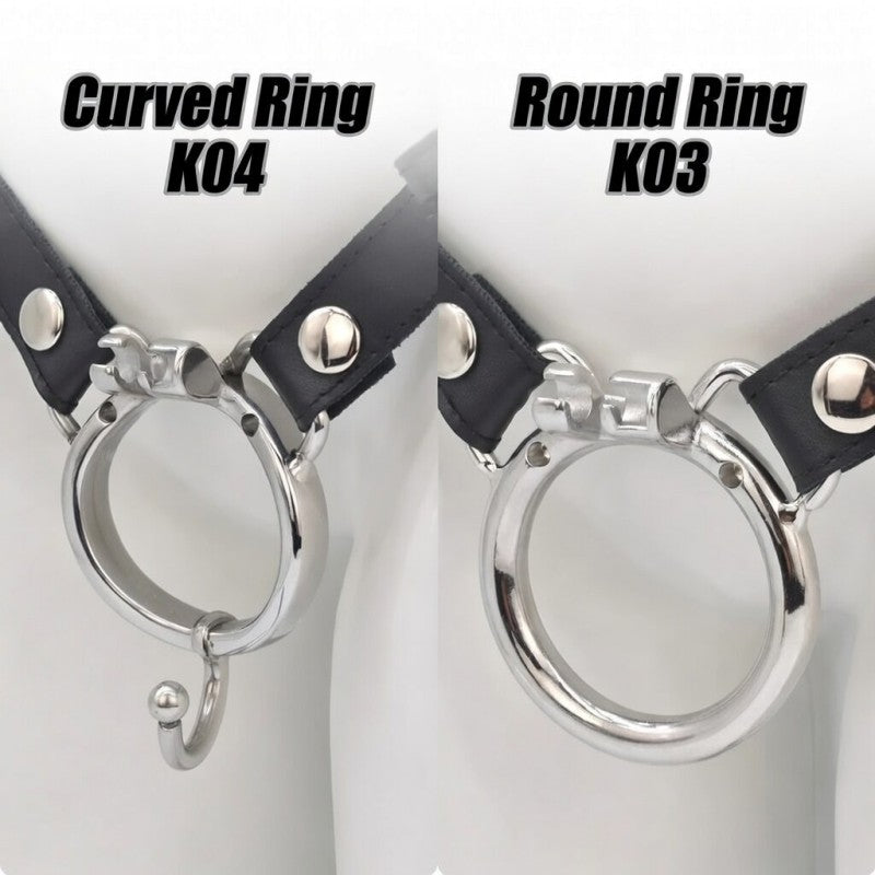 Base Rings for Chastity Cage (With Ears & Hook) – Fits Internal Side Slide Lock System Only (K03 / K04 / K04A)