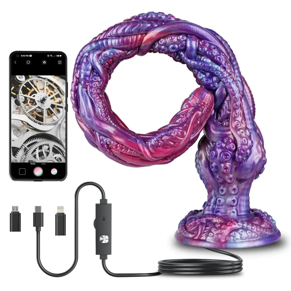 Purple Silicone Fantasy Extra-Long Tentacle Dildo-Deep G-Spot Stimulation & Visual Exploration
