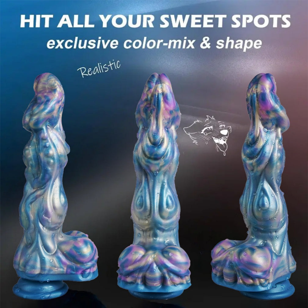 Fantasy Silicone Dog Knotting Dildo - Thrusting & Vibrating G-Spot Orgasmic Massage Sex Toys for Women