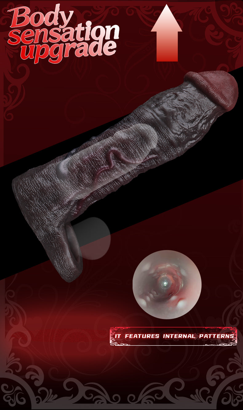 Flesh-Like Realistic Black Silicone Penis Sleeve – Advanced Solution for Size Enhancement and Male Performance