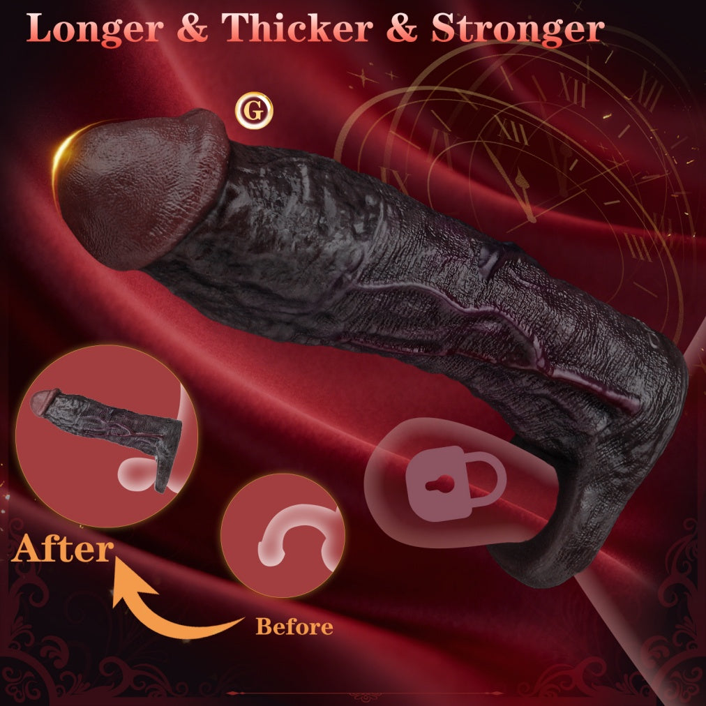 Flesh-Like Realistic Black Silicone Penis Sleeve – Advanced Solution for Size Enhancement and Male Performance