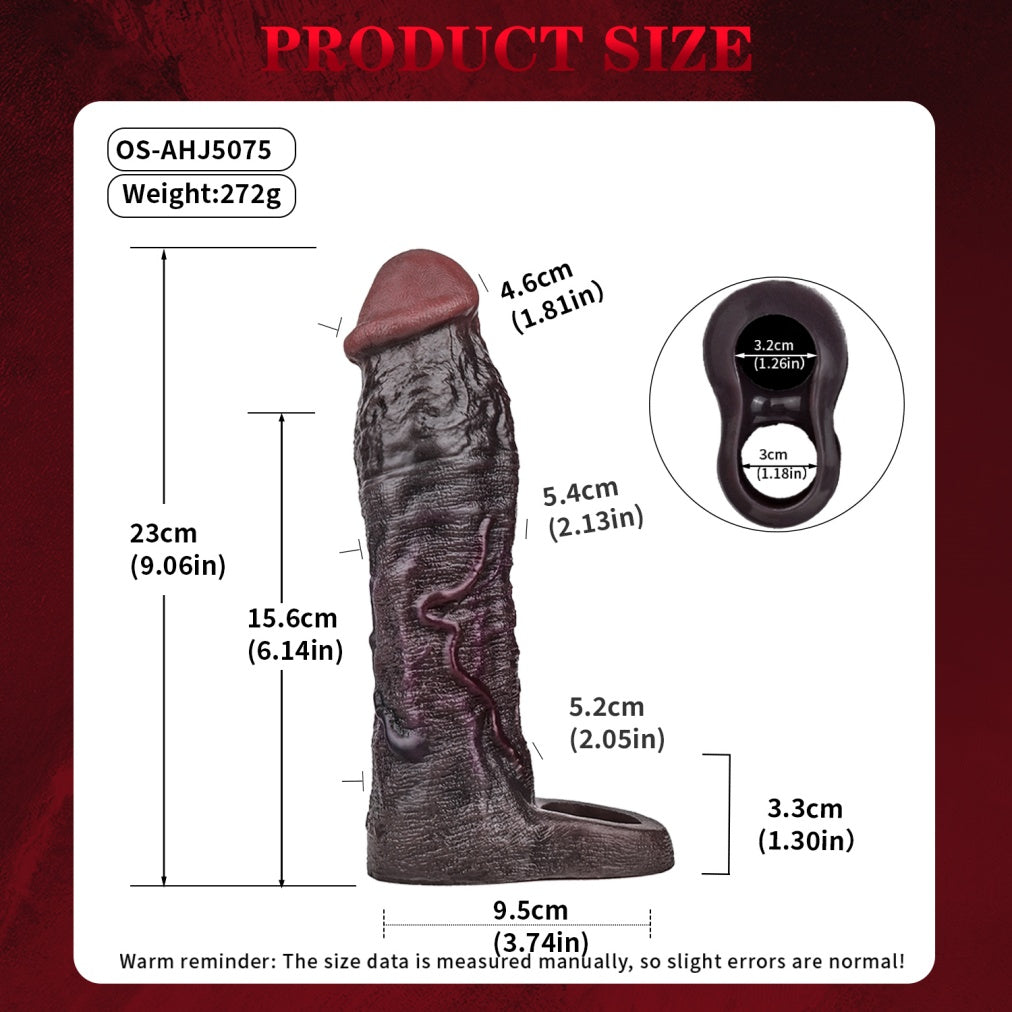 Flesh-Like Realistic Black Silicone Penis Sleeve – Advanced Solution for Size Enhancement and Male Performance