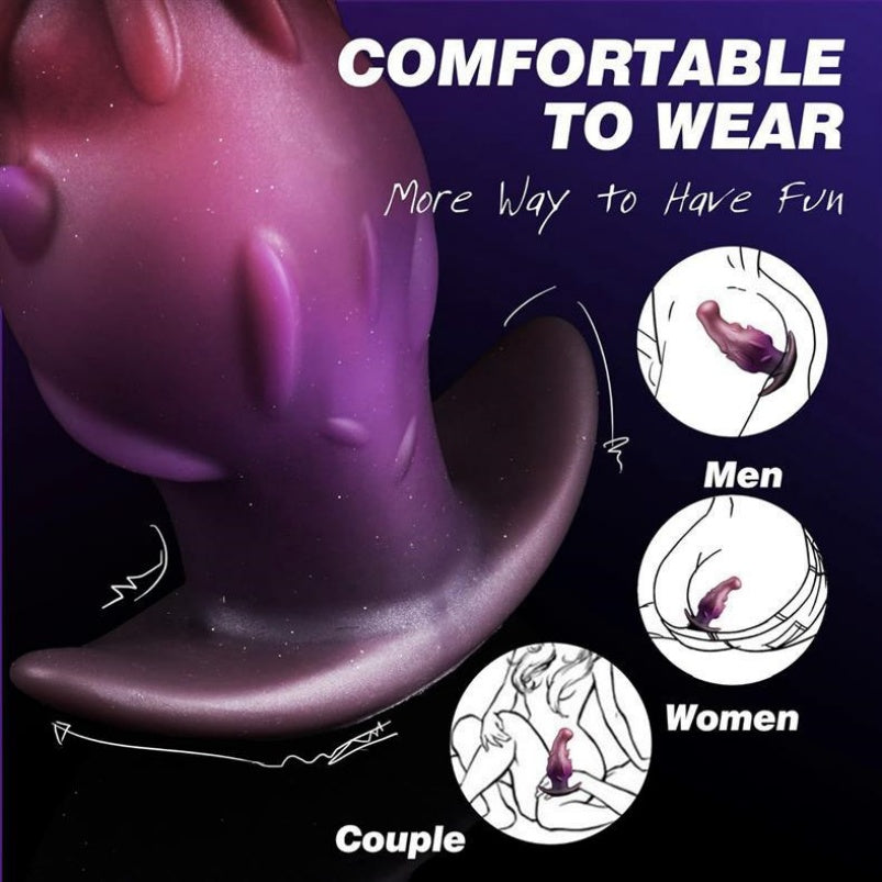 Purple Silicone Fantasy Dragon Anal Plug – Unique T-Shaped Base with Deep Solo Stimulation