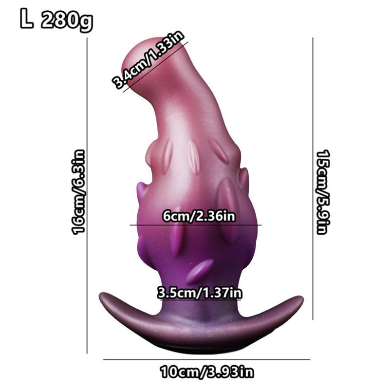 Purple Silicone Fantasy Dragon Anal Plug – Unique T-Shaped Base with Deep Solo Stimulation
