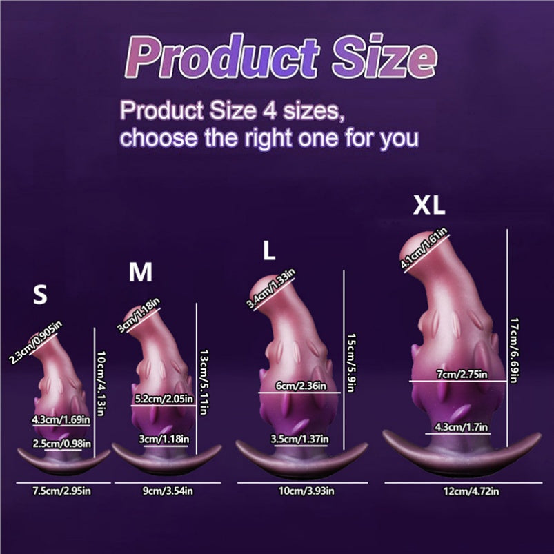Purple Silicone Fantasy Dragon Anal Plug – Unique T-Shaped Base with Deep Solo Stimulation
