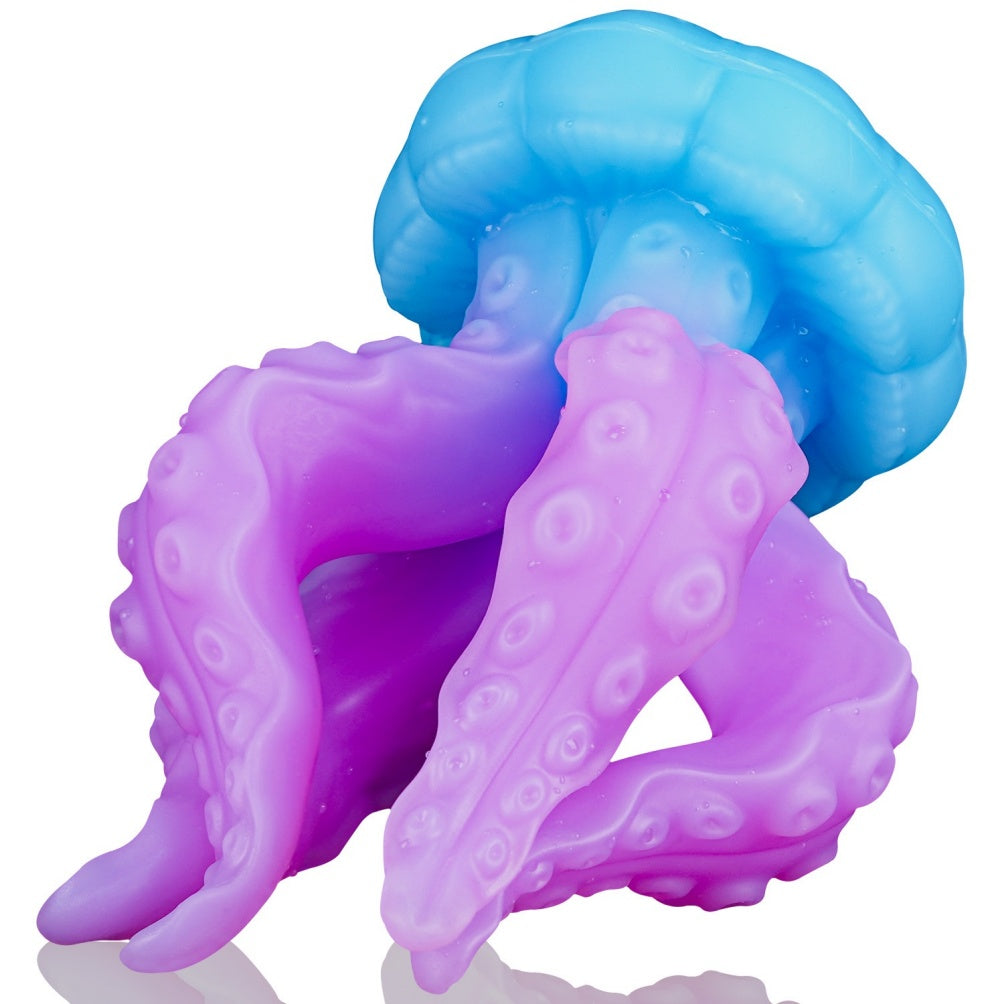 Fantasy Octopus Silicone Luminous Dildo - Jellyfish Tentacledildo Masturbation Sex Toy