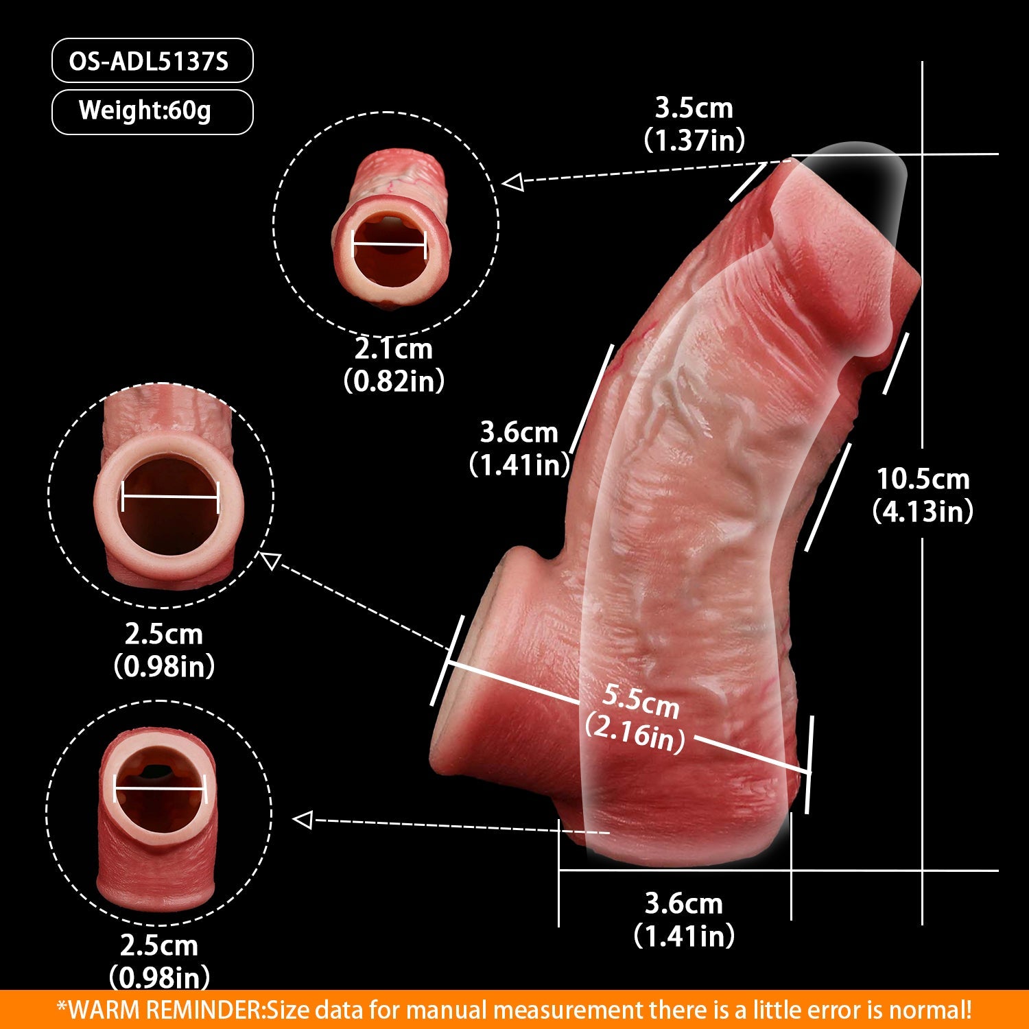 Muscle-Flex Dual-Channel Realistic Cock Sleeve — Platinum Silicone Penis Extender for Longer, Thicker Performance