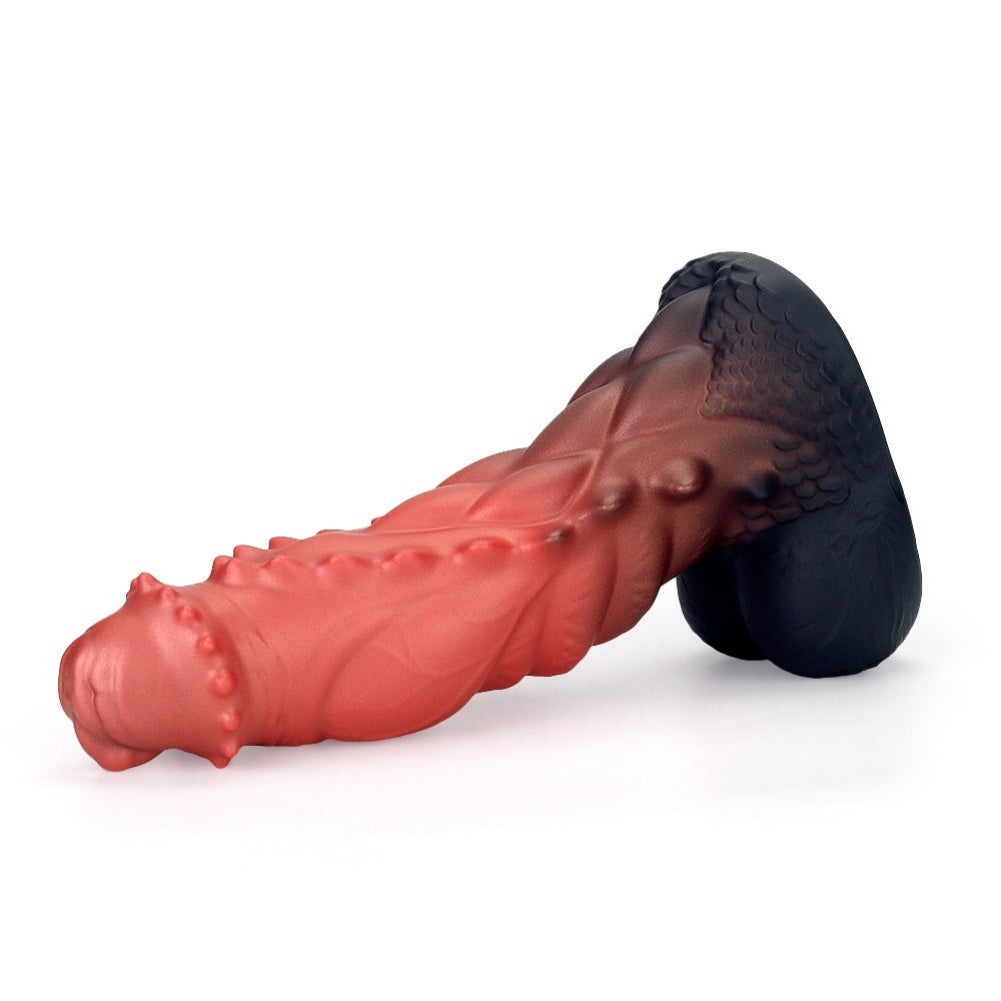 Domlust Dragon Dildo – Platinum Silicone Fantasy Monster Dildo with Suction Cup | G-Spot & Anal Stimulation