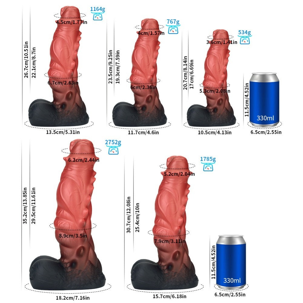 Domlust Dragon Dildo – Platinum Silicone Fantasy Monster Dildo with Suction Cup | G-Spot & Anal Stimulation