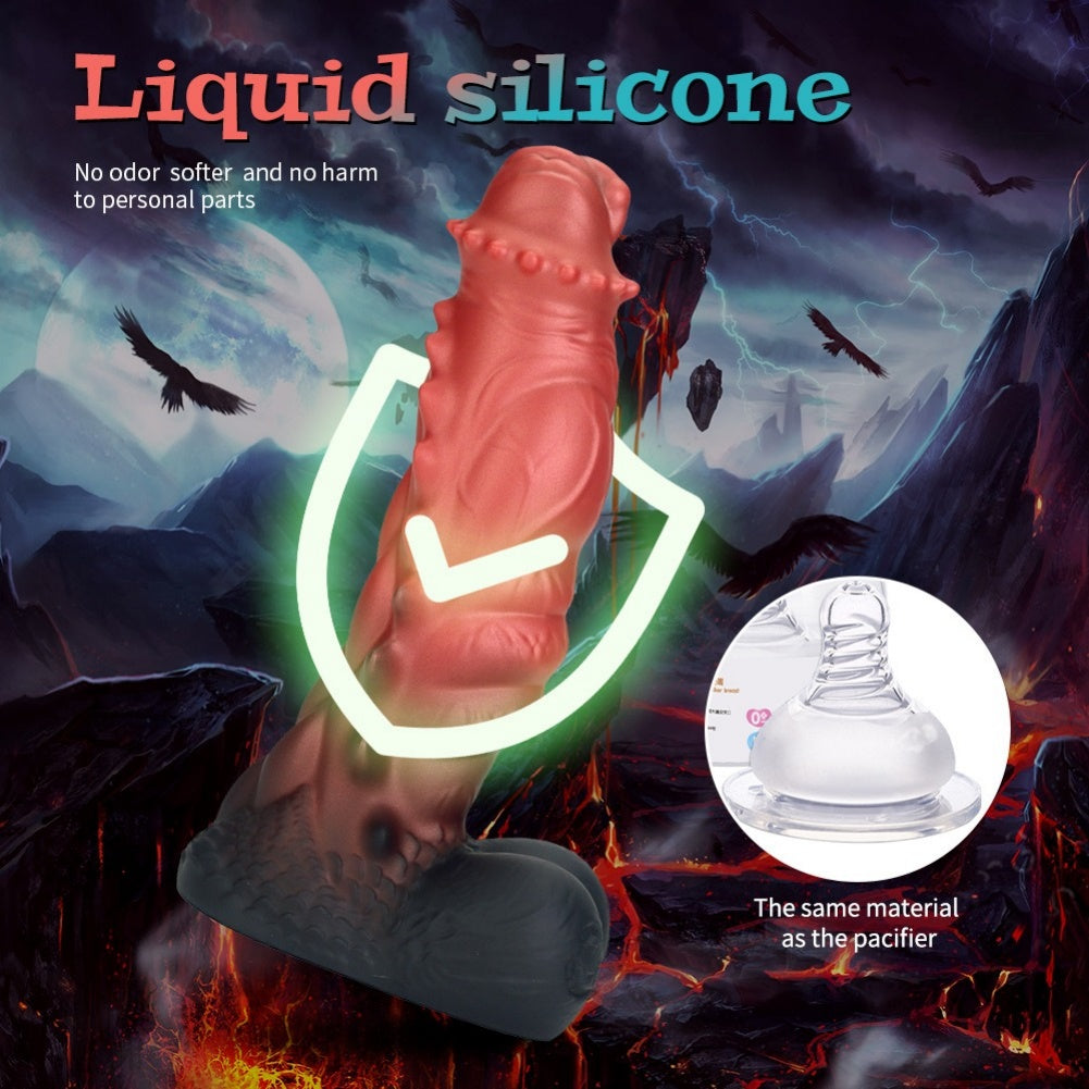 Domlust Dragon Dildo – Platinum Silicone Fantasy Monster Dildo with Suction Cup | G-Spot & Anal Stimulation