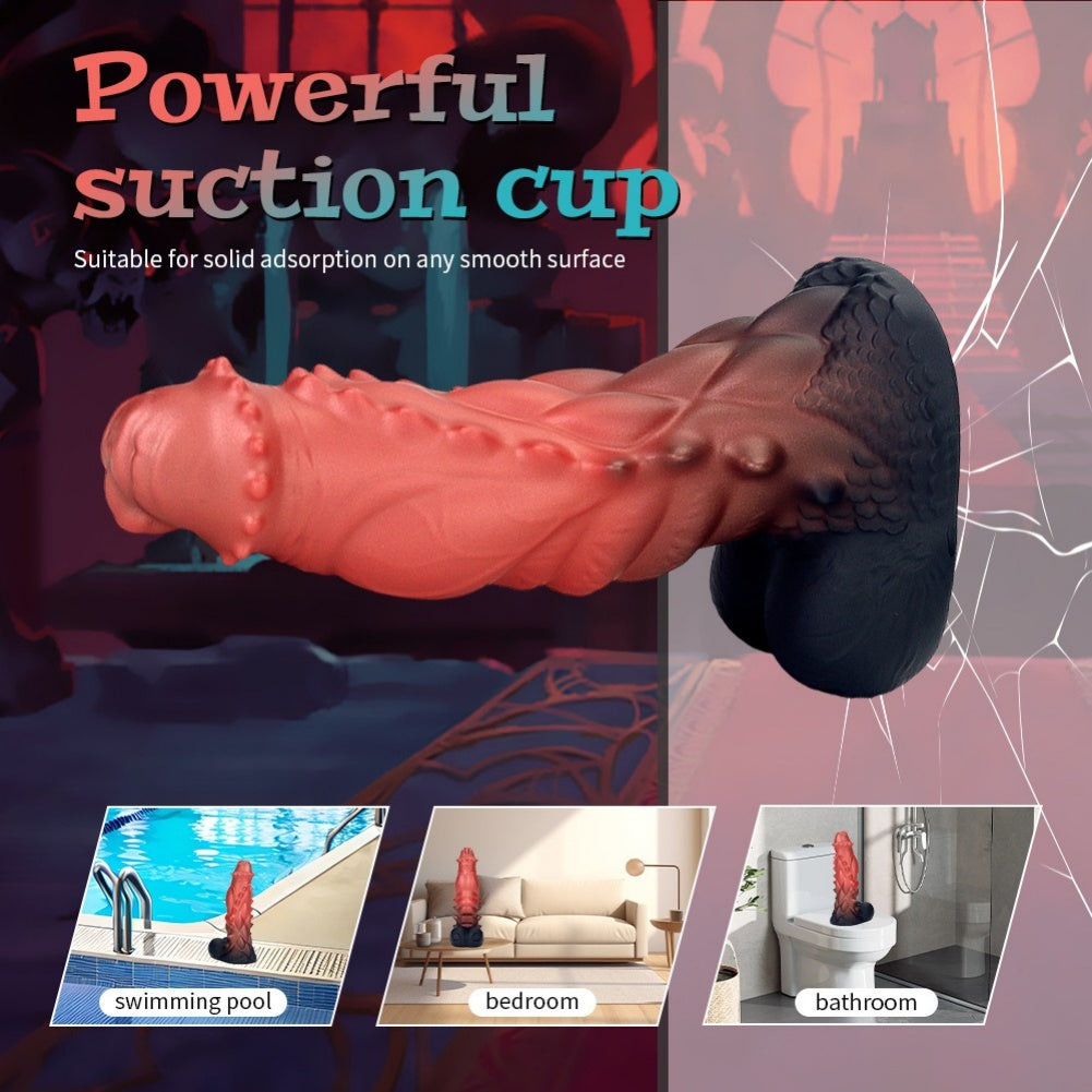 Domlust Dragon Dildo – Platinum Silicone Fantasy Monster Dildo with Suction Cup | G-Spot & Anal Stimulation