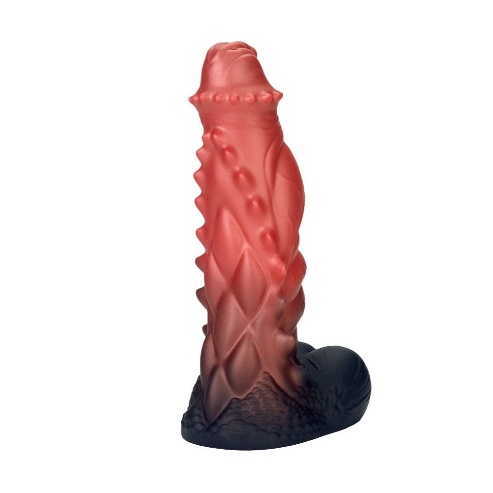 Domlust Dragon Dildo – Platinum Silicone Fantasy Monster Dildo with Suction Cup | G-Spot & Anal Stimulation