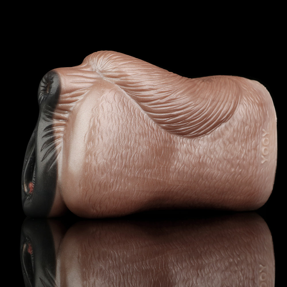 Ebony Horse Pussy Masturbator — Dual-Tunnel Fetish Silicone Sex Toy for Men