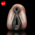 Ebony Horse Pussy Masturbator — Dual-Tunnel Fetish Silicone Sex Toy for Men
