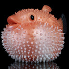 Pearl Puffer Pocket Pussy – Dual-Channel Animal Fantasy Masturbator in Platinum Silicone