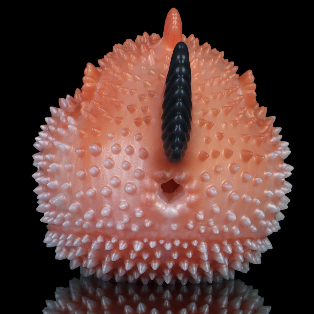 Pearl Puffer Pocket Pussy – Dual-Channel Animal Fantasy Masturbator in Platinum Silicone