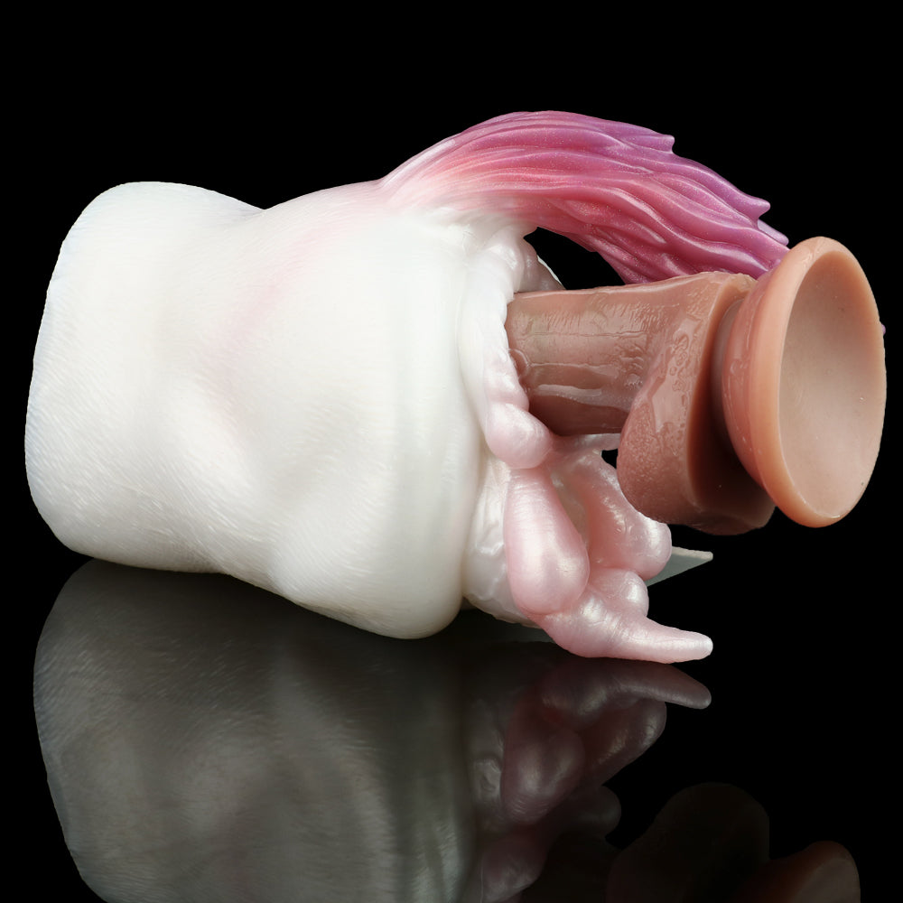 Rainbow Stallion Horse Pussy | Crystal Silicone Fantasy Animal Masturbator with Tail — Domlust