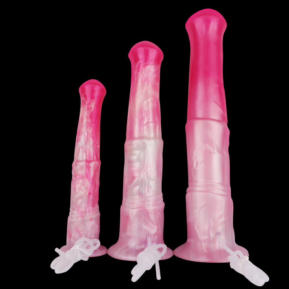 Horse Dildo Anal Butt Plug - Fantasy Squirting Monsterdildo Pink Masturbation Sex Toys for Women