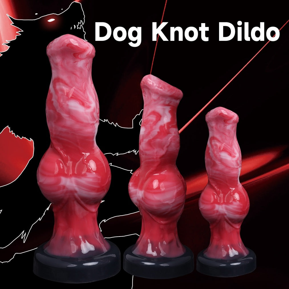 Dog Knot Dildo Blood-Red – Fantasy Knotted Silicone Dildo S/M/L | Domlust