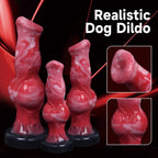 Dog Knot Dildo Blood-Red – Fantasy Knotted Silicone Dildo S/M/L | Domlust