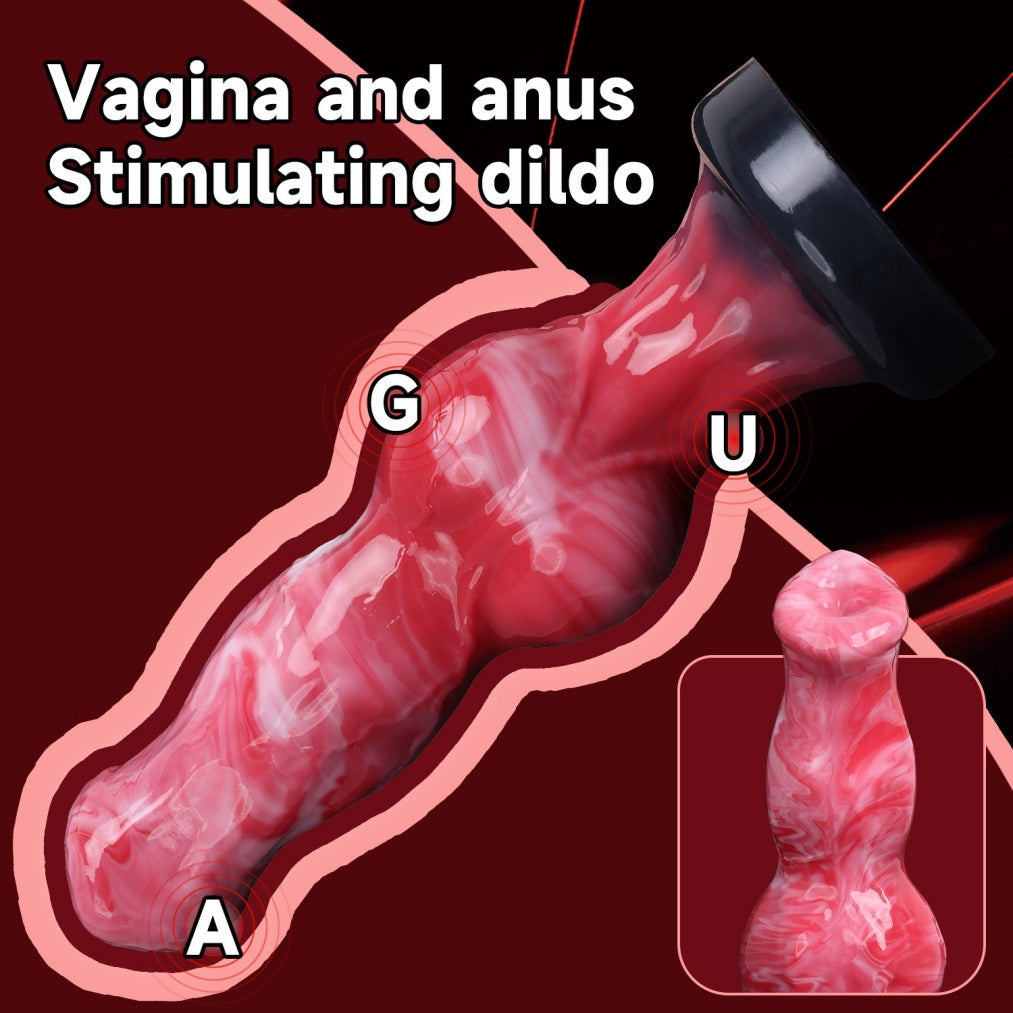 Dog Knot Dildo Blood-Red – Fantasy Knotted Silicone Dildo S/M/L | Domlust