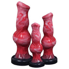 Dog Knot Dildo Blood-Red – Fantasy Knotted Silicone Dildo S/M/L | Domlust