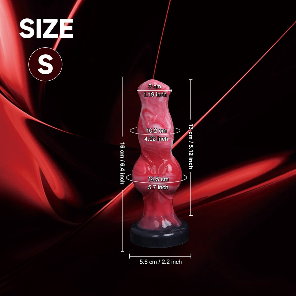 Dog Knot Dildo Blood-Red – Fantasy Knotted Silicone Dildo S/M/L | Domlust