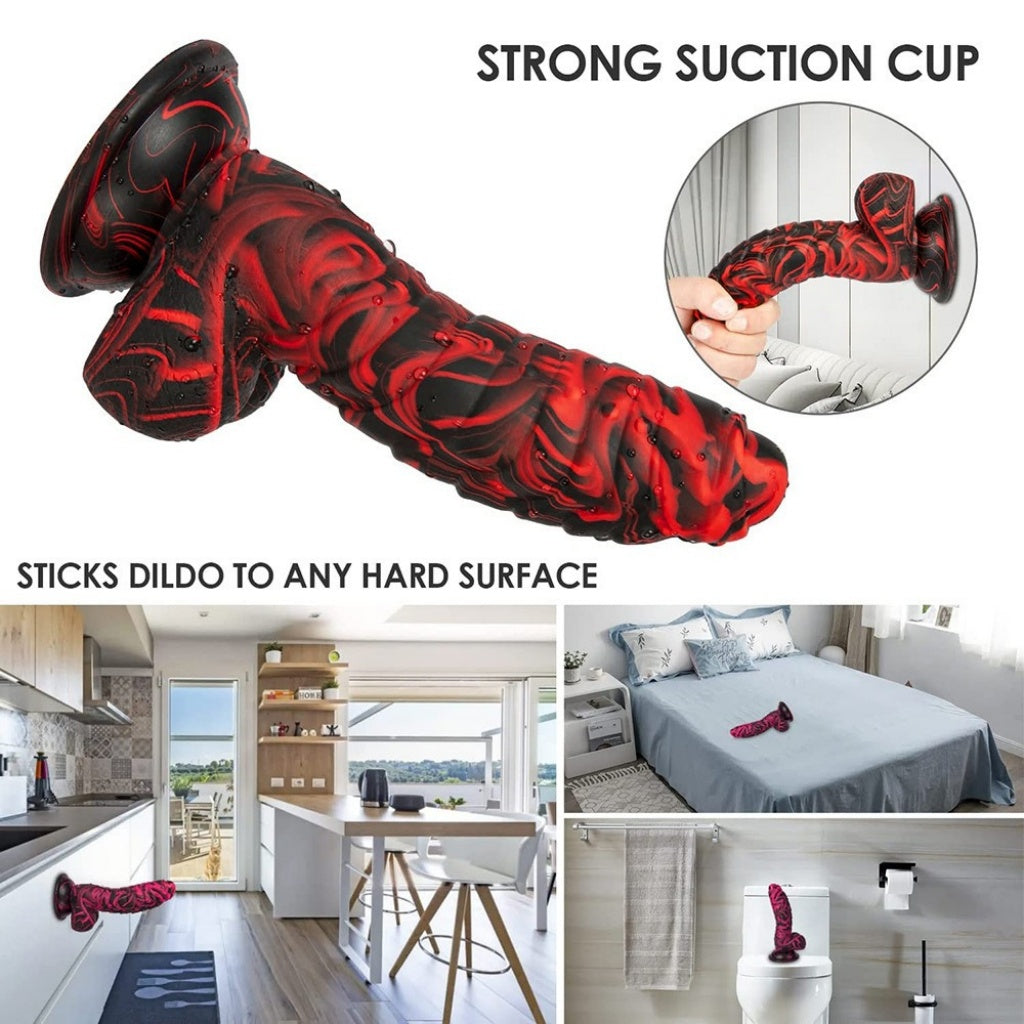 Blood Black Dragon Dildo | Platinum Silicone Monster Toy with Testicle Suction Cup – Domlust