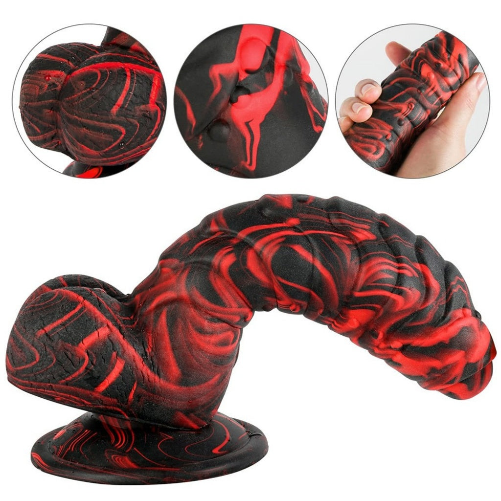 Blood Black Dragon Dildo | Platinum Silicone Monster Toy with Testicle Suction Cup – Domlust
