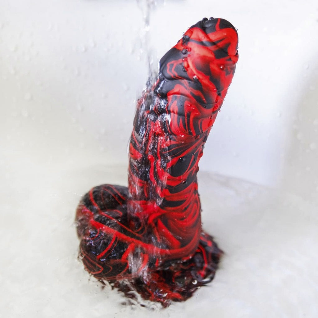 Blood Black Dragon Dildo | Platinum Silicone Monster Toy with Testicle Suction Cup – Domlust