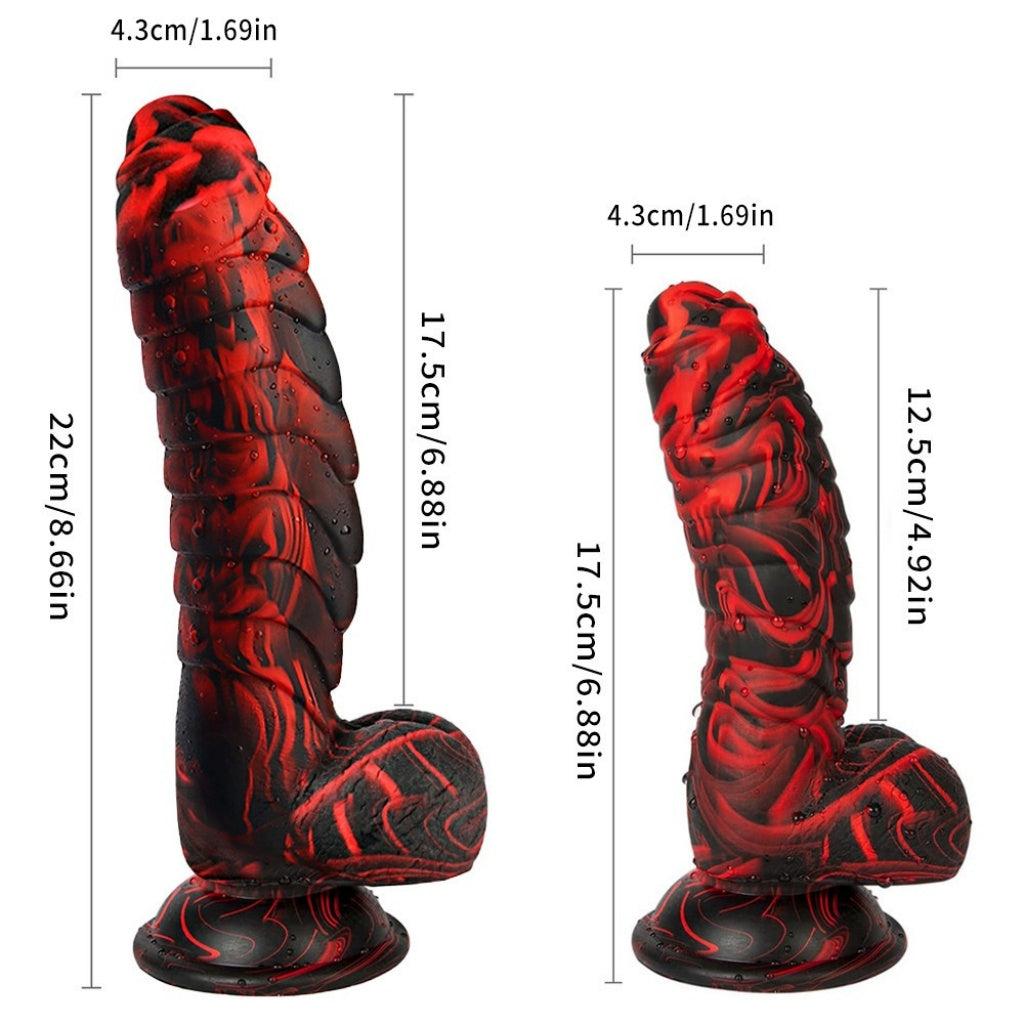 Blood Black Dragon Dildo | Platinum Silicone Monster Toy with Testicle Suction Cup – Domlust