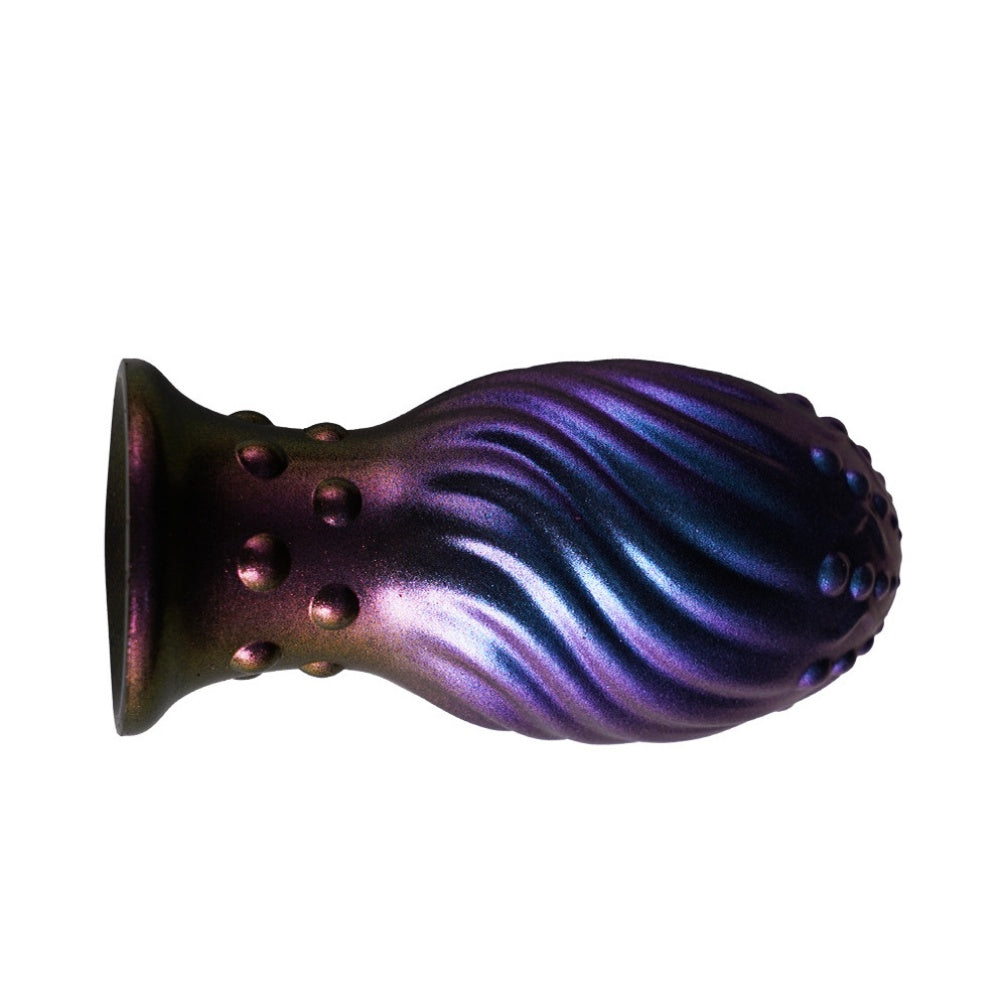 Domlust Alien Fist Dildo – Premium Platinum Silicone | Spiral Bump Texture | Purple-Blue-Bronze | 3 Sizes