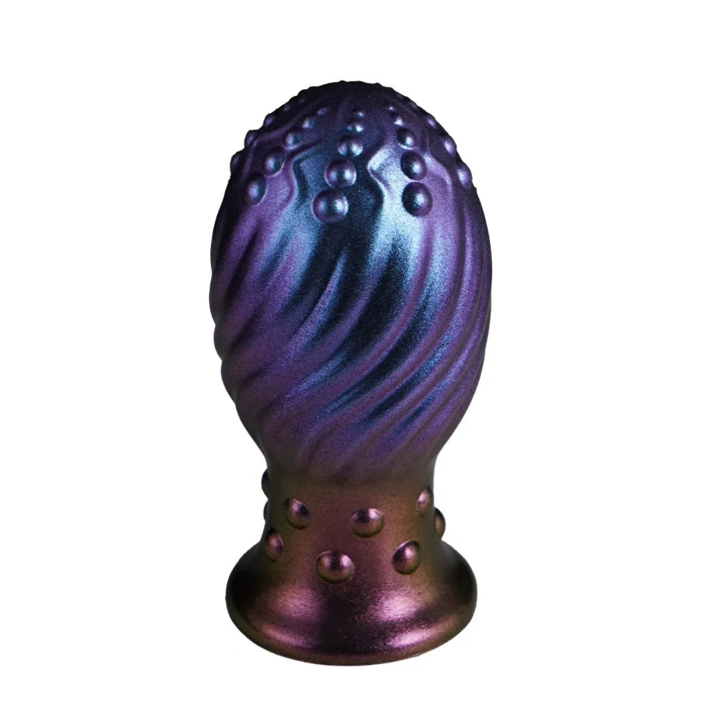 Domlust Alien Fist Dildo – Premium Platinum Silicone | Spiral Bump Texture | Purple-Blue-Bronze | 3 Sizes