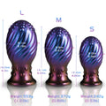Domlust Alien Fist Dildo – Premium Platinum Silicone | Spiral Bump Texture | Purple-Blue-Bronze | 3 Sizes