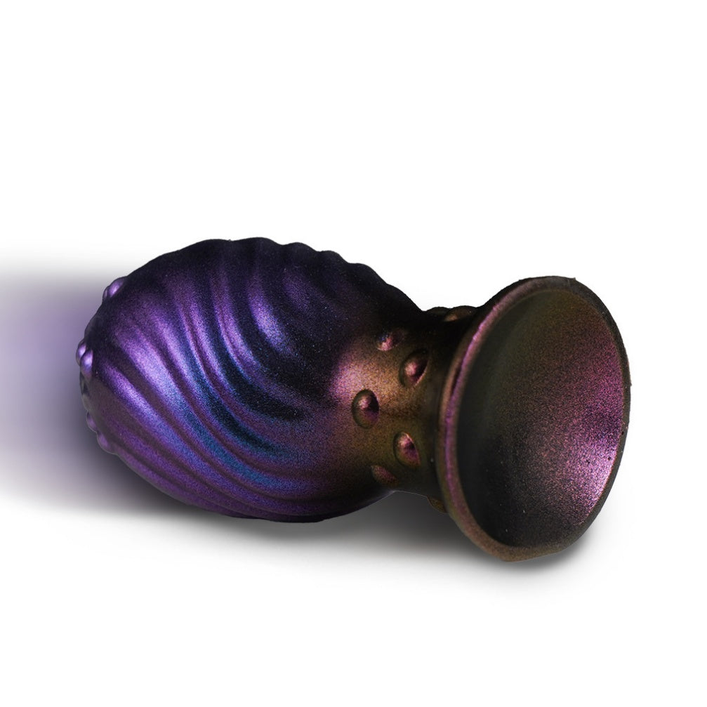 Domlust Alien Fist Dildo – Premium Platinum Silicone | Spiral Bump Texture | Purple-Blue-Bronze | 3 Sizes