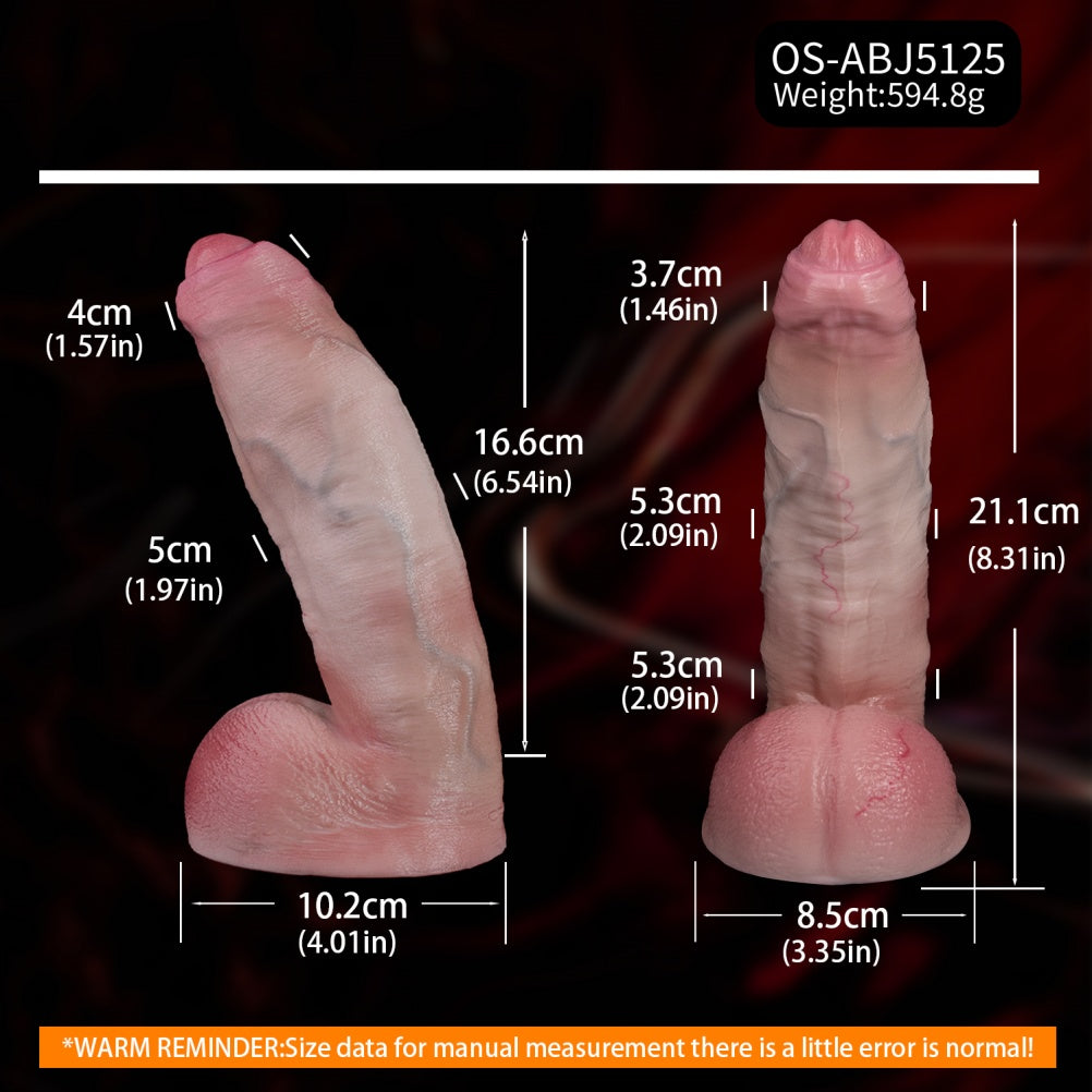 8-Inch Realistic Dual-Layer Silicone Dildo with Suction Cup - G-Spot & Orgasmic Massage Sex Toys