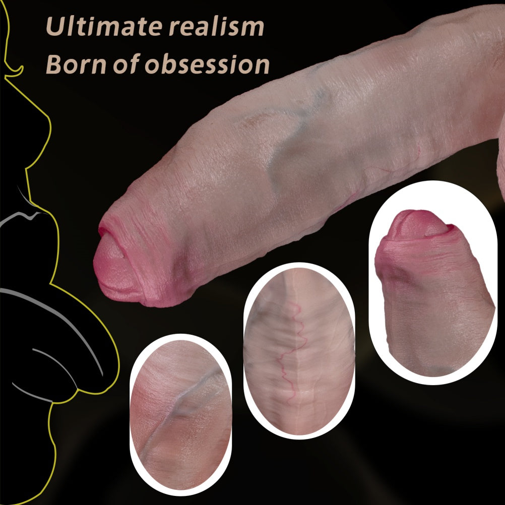 8-Inch Realistic Dual-Layer Silicone Dildo with Suction Cup - G-Spot & Orgasmic Massage Sex Toys