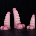 Fantasy Pink Fleshy Giant Dildo with Suction Cup – Spiral Ribbed Monster Dildo for Women S/M/L | Domlust