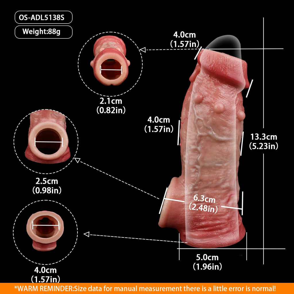Realistic Platinum Silicone Cock Sleeve – Penis Extender for Longer, Thicker Performance